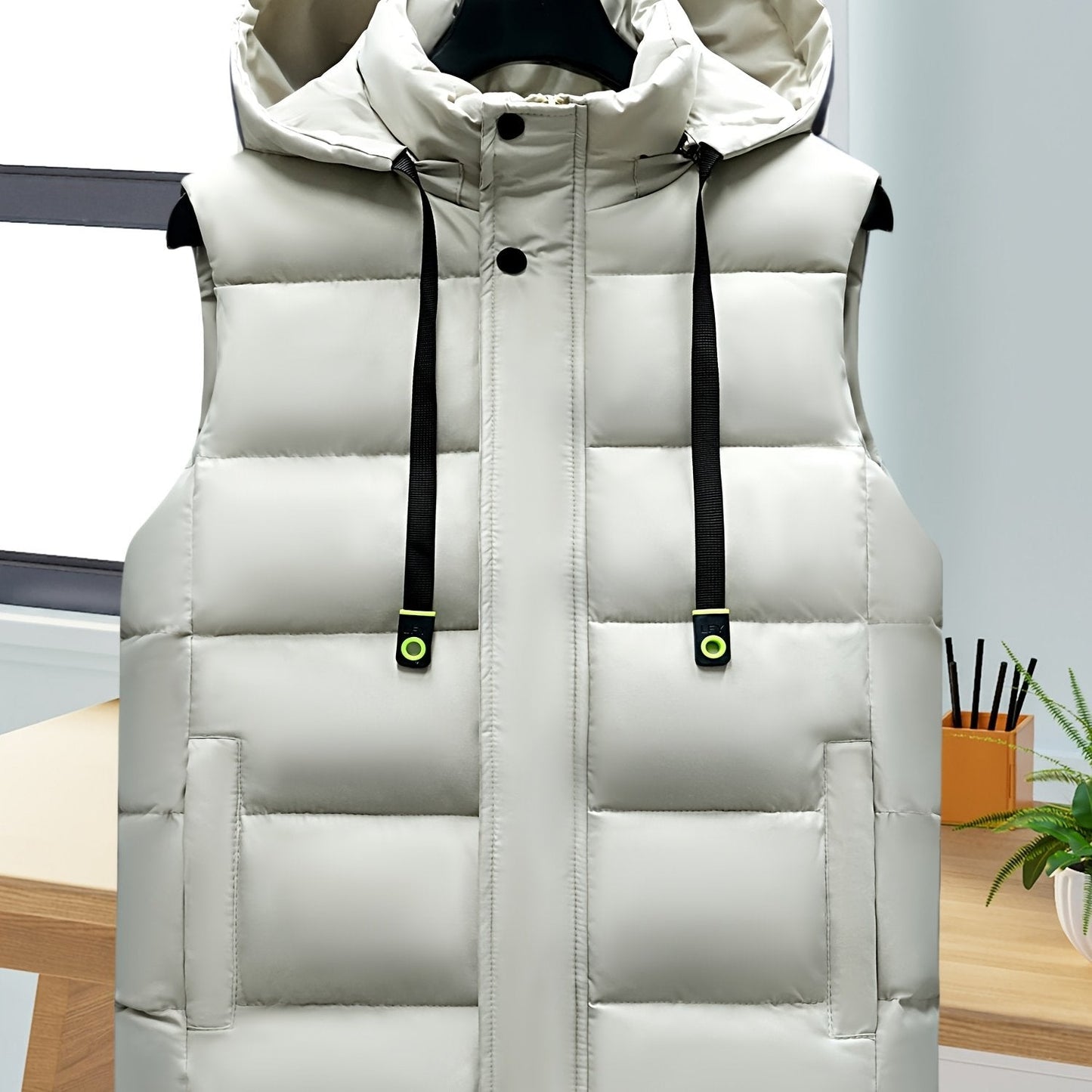 Unisex-vatteret vest med hætte | Polstret vest