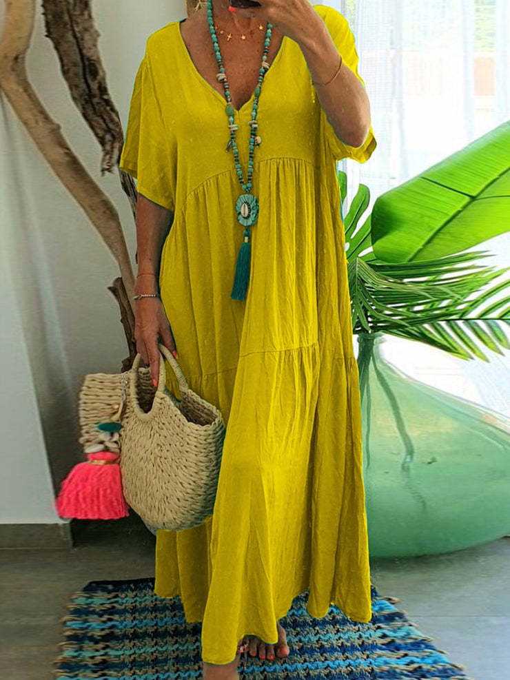 Victoria – Unregelmäßiges Mehrfarbiges Plus-Size Schwingkleid
