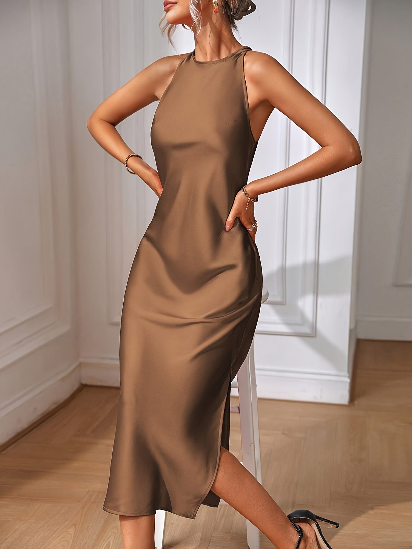 Damen Elegantes Midikleid für Frühling und Sommer – Zeitloses Tunika-Design für festliche Anlässe