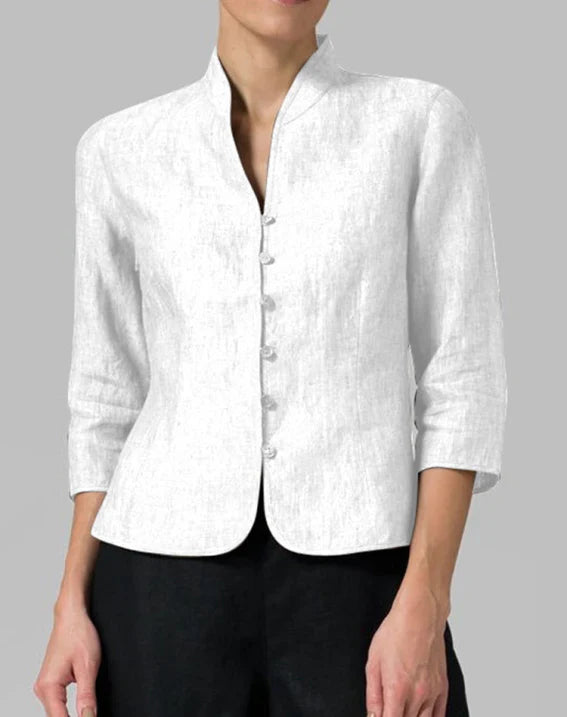 Dames elegante colbert met opstaande kraag – Tijdloze stijl voor kantoor & vrije tijd