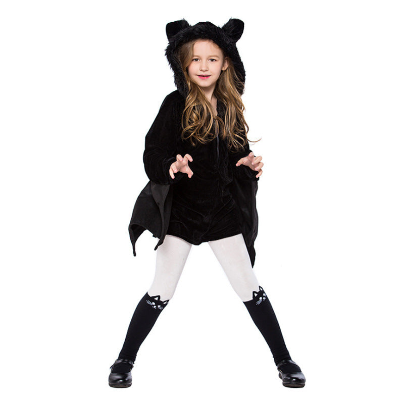 Børn Halloween Flagermus Kostume – Unisex Udklædning til Halloweenfester & Trick-or-Treat