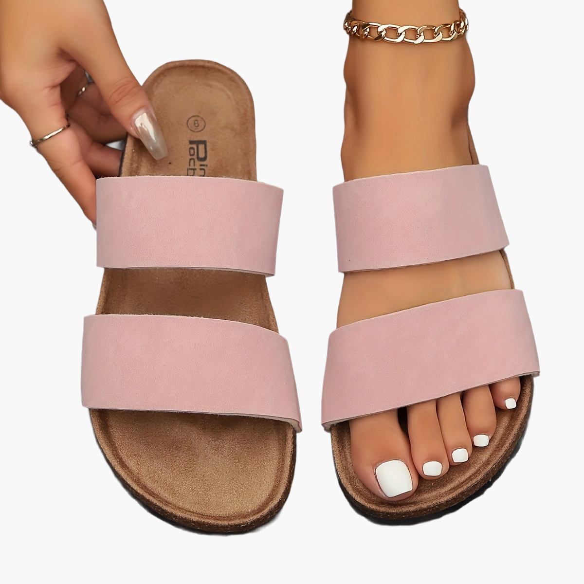 Damekomfort-sandaler med dobbel stropp – Behagelige sommersandaler for fritid og hverdag
