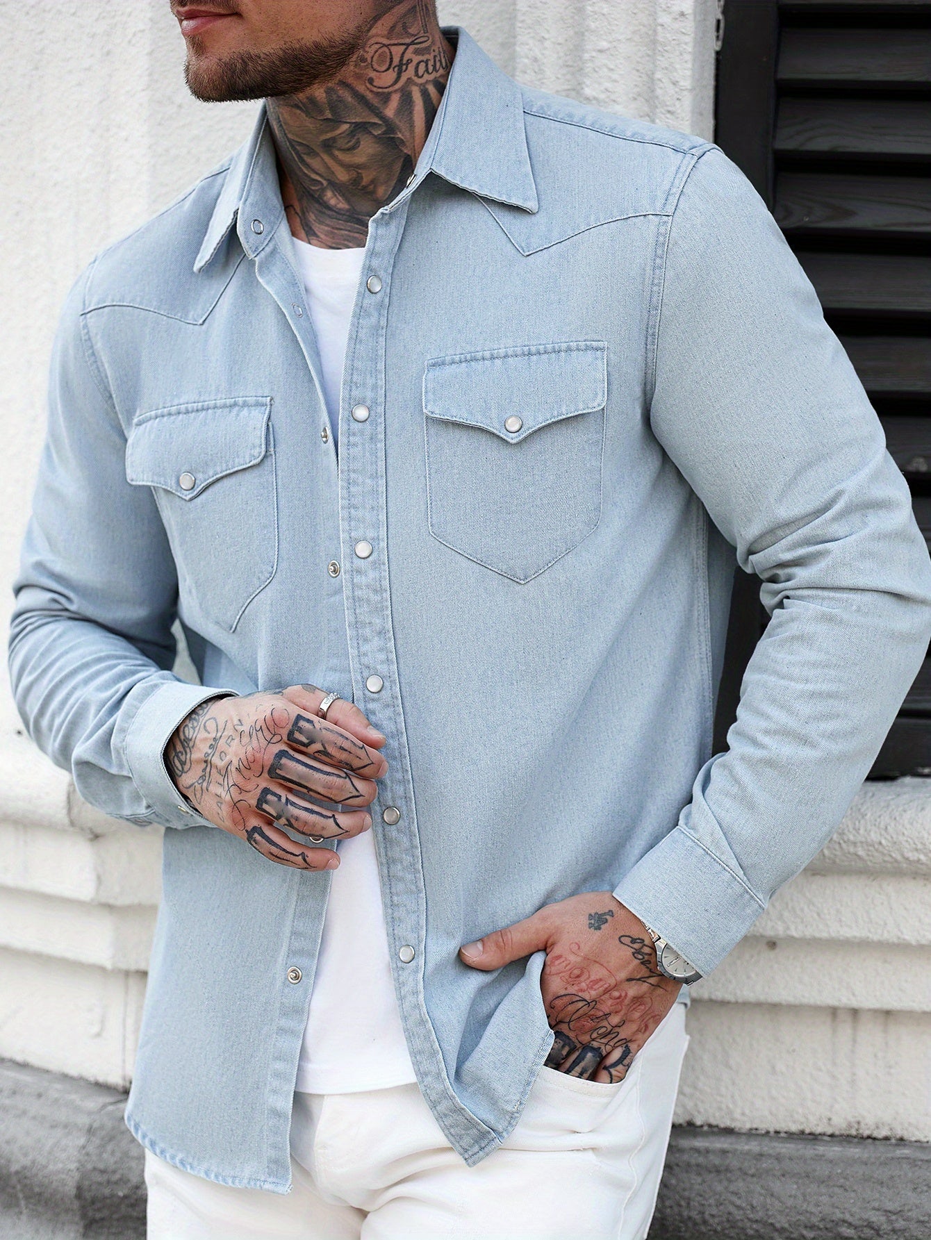 Herren Jeanshemd im Western-Stil – Lässiger Alltagslook, Perfekt für Freizeit und Streetwear