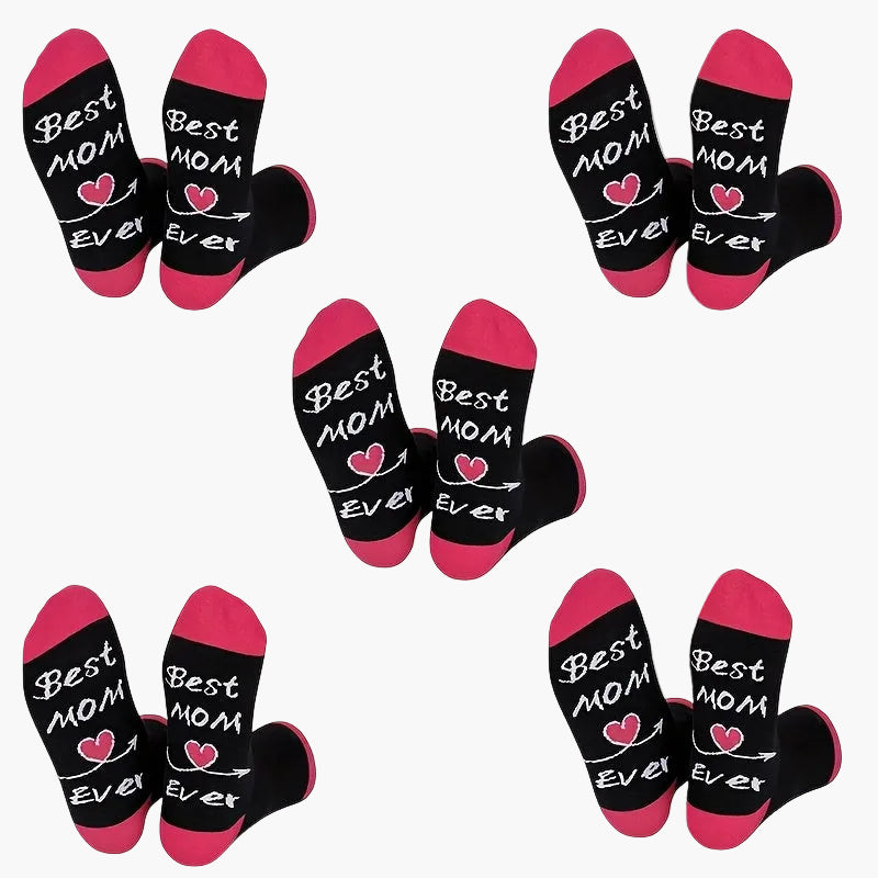 Damen Socken Geschenk Lustig – Best Mom Ever – Bequeme Freizeitsocken für Mütter, Muttertagsgeschenk, Geburtstagsidee