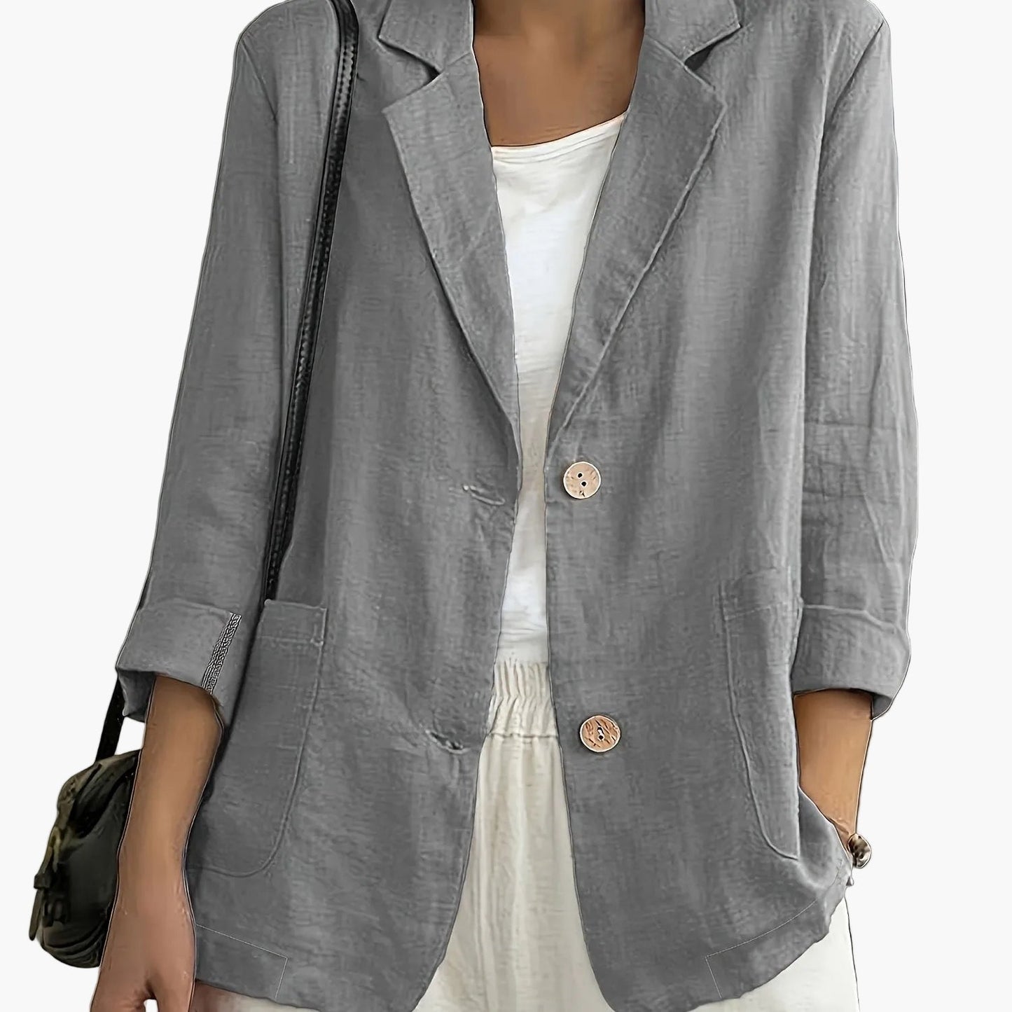 Blazer de mujer en estilo casual elegante con diseño de 2 botones, ideal para oficina y uso diario