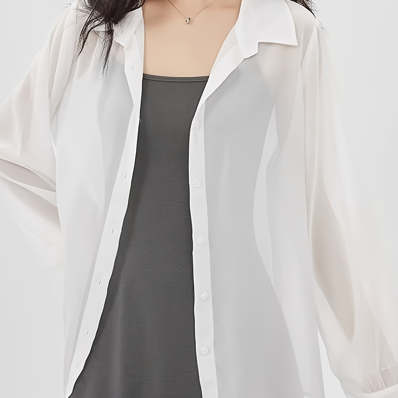 Dames transparant losvallend blouse-shirt voor elegante vrijetijds- en kantoorlooks