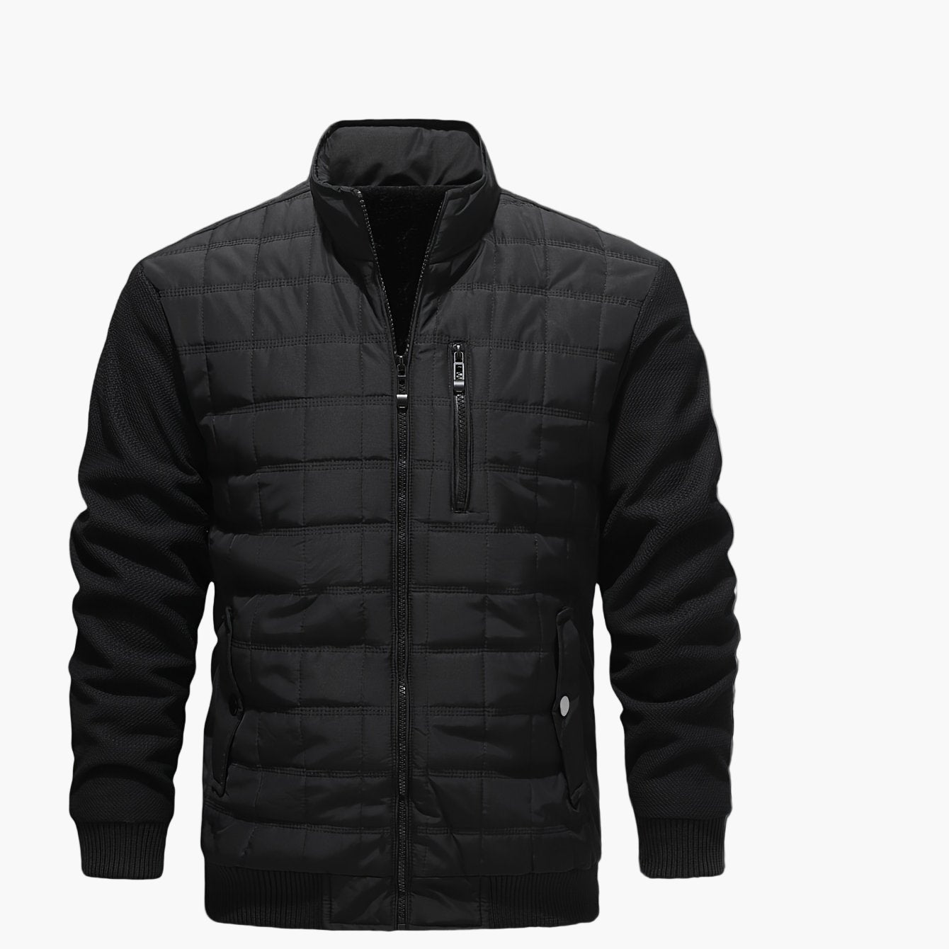 Giacca imbottita da uomo in stile casual con collo alto e tasche con cerniera – Perfetta per tutti i giorni e tempo libero
