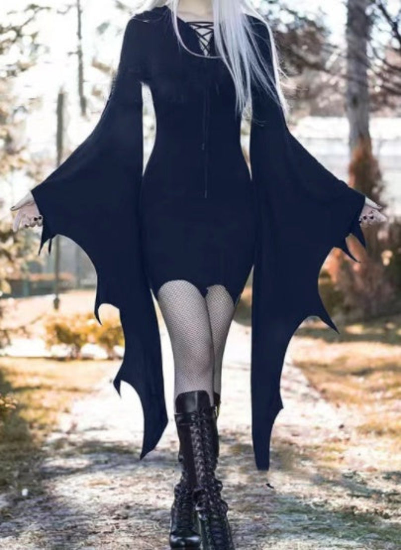 Dame Halloween Kostume Kjole – Gotisk Heks Vampyr Stil til Fest & Cosplay