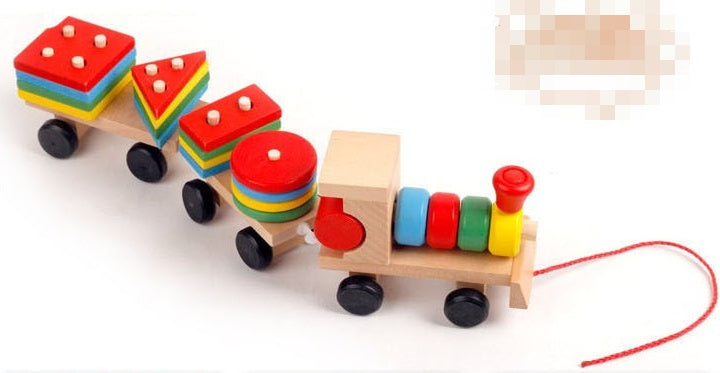 Holz Lernspielzeug Zug für Kinder – Stapel- und Sortierspiel ab 1 Jahr