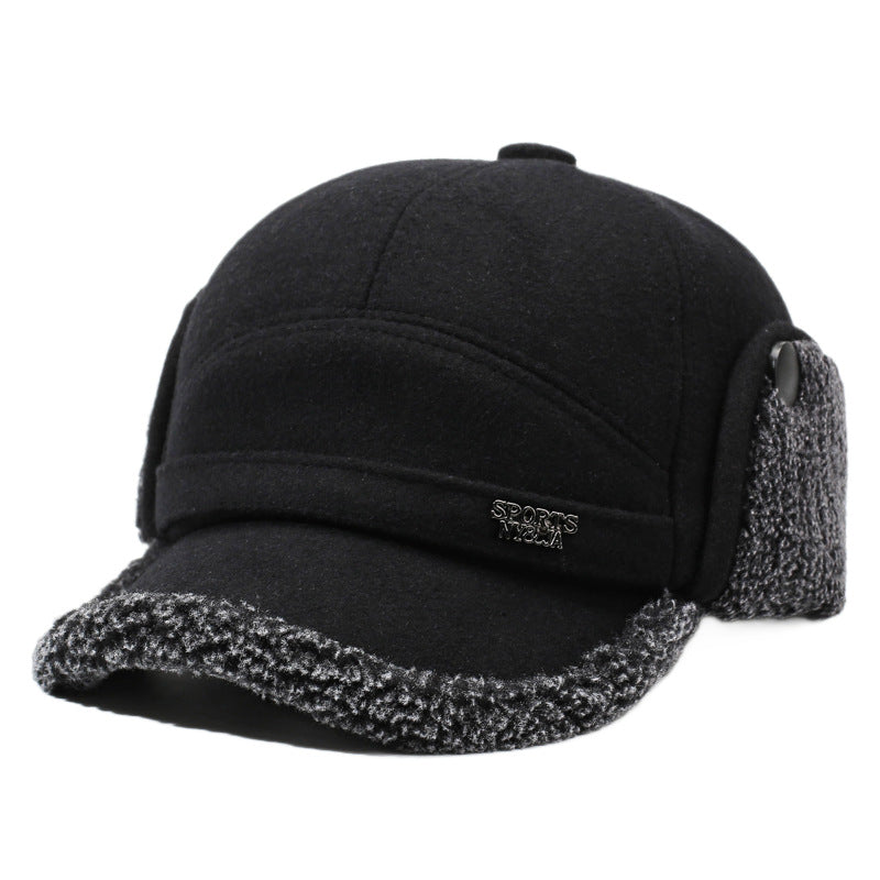 Wintermütze mit Ohrenklappen und Schirm – Grau
