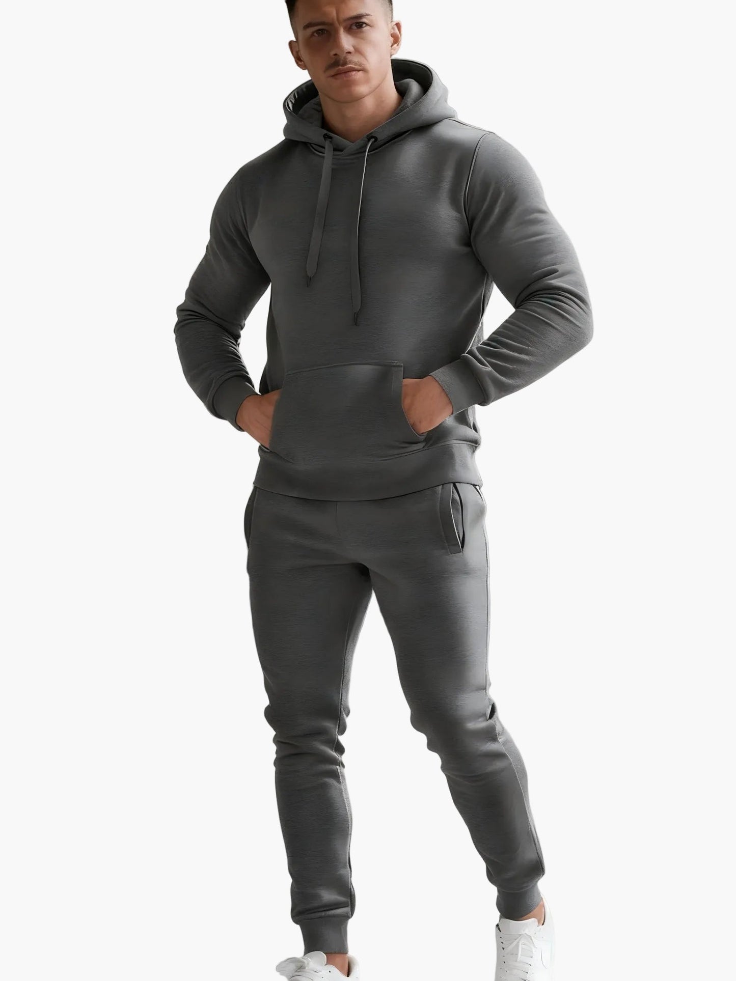 Herr Hoodie Träningsset – Sportig Hoodie med Joggingbyxor för Fritid & Fitness