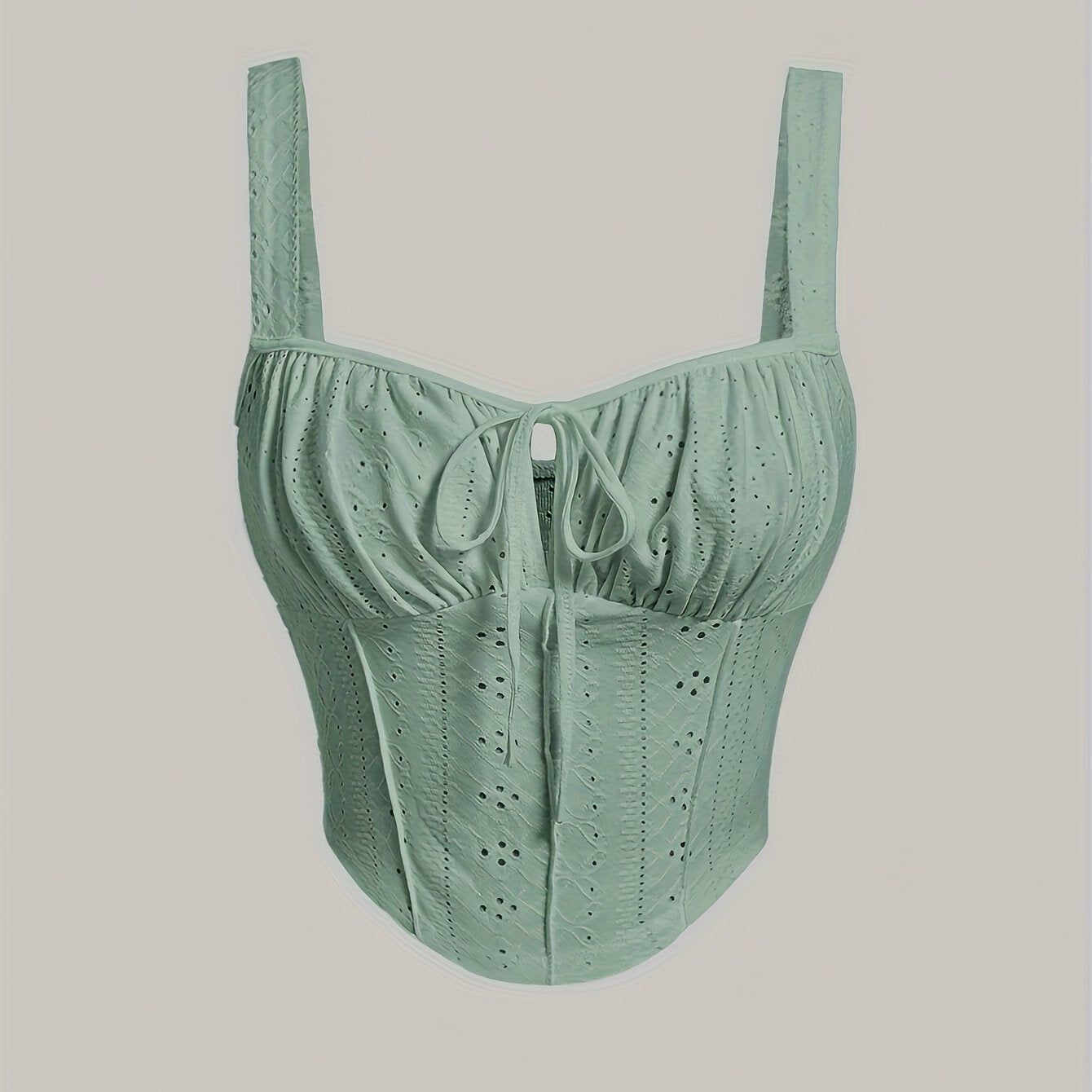 Damski top gorsetowy w stylu boho z ozdobnym sznurowaniem – modny bustier na wiosnę i lato