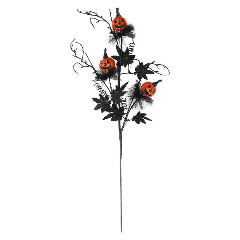 Rami decorativi con zucche di Halloween per decorazioni spaventose di festa e tavolo