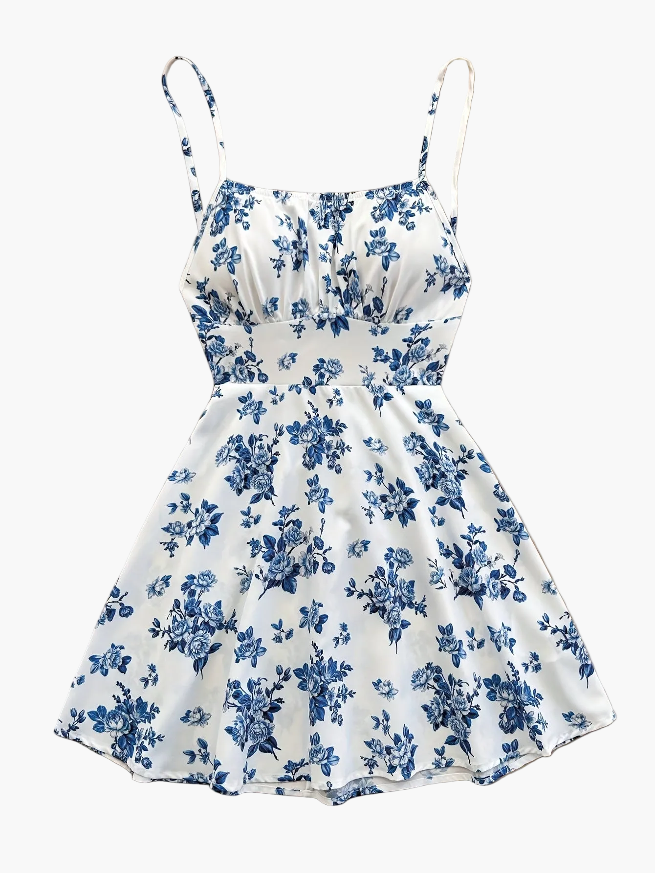 Vestido de verano para mujer elegante con estampado floral y tirantes finos – Perfecto para el tiempo libre y ocasiones especiales