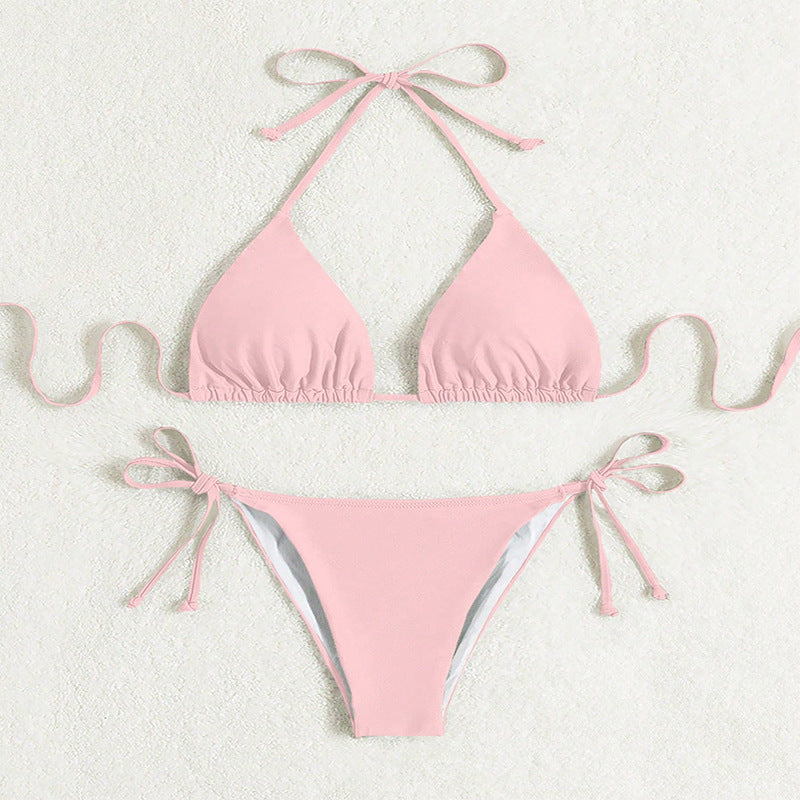 Anna – Bikini coloré noué à col halter