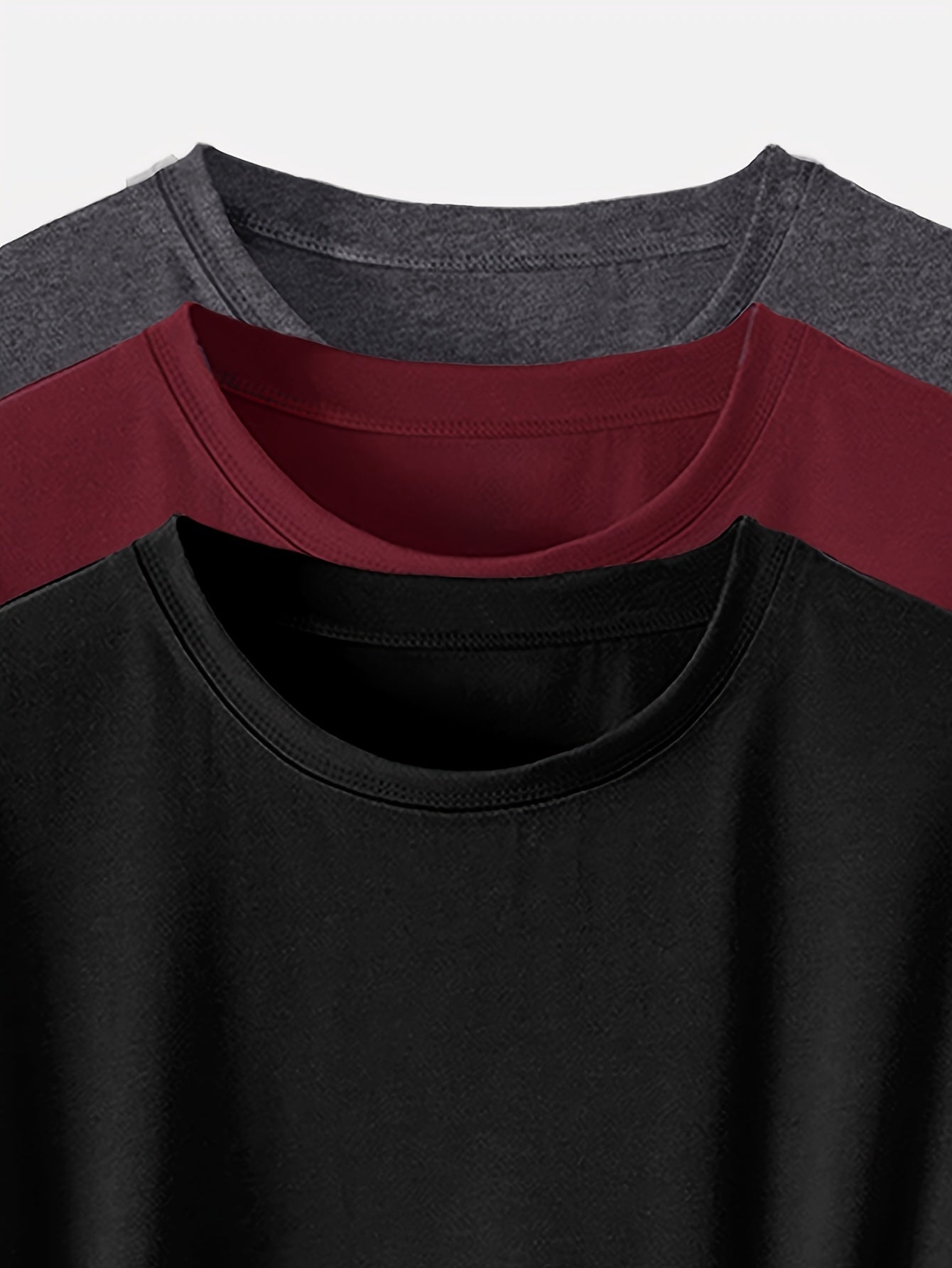 T-shirt basic da donna confezione da 3 – Maglietta casual alla moda con dettaglio nodo e maniche risvoltate