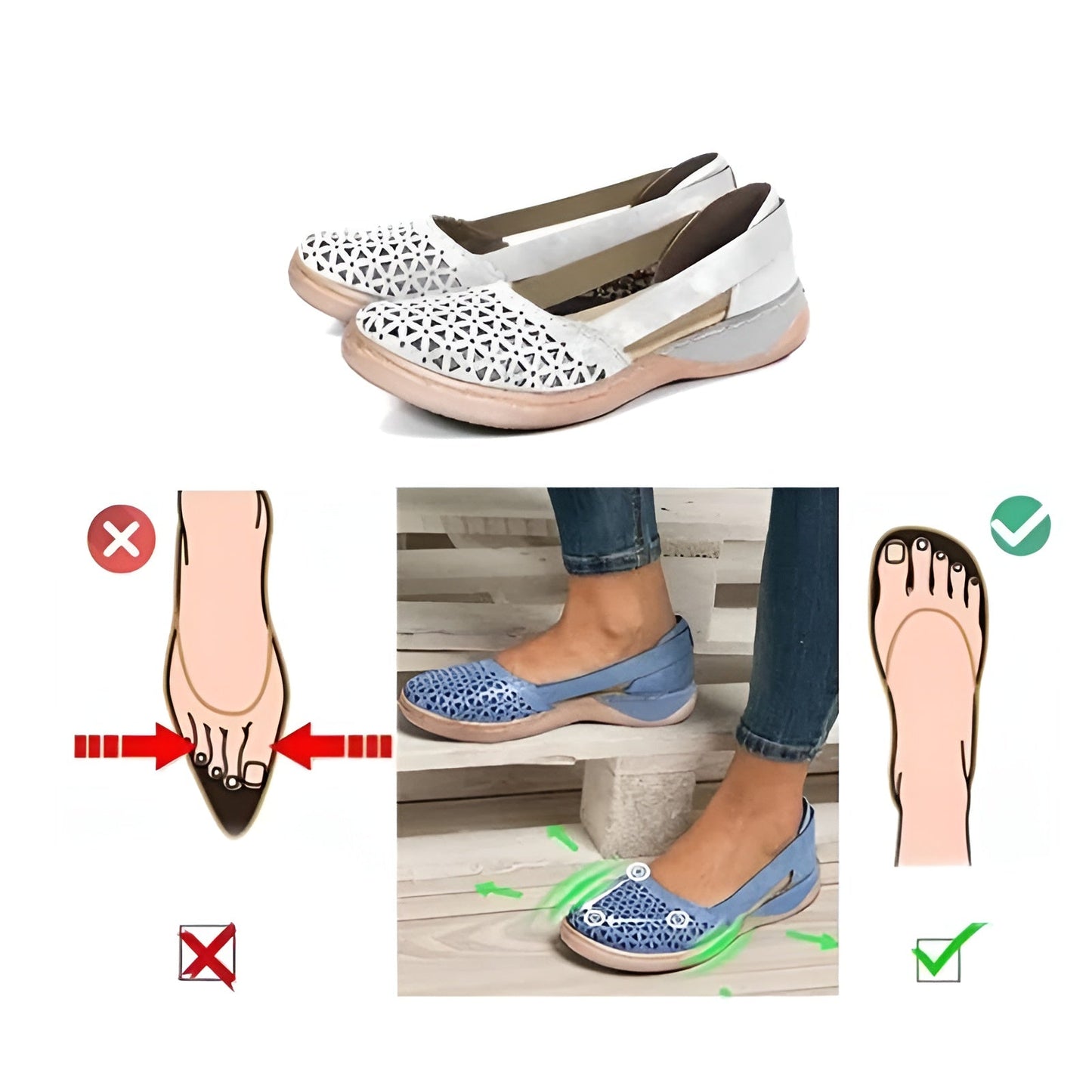 Dames Comfort Ballerina's met Orthopedische Ondersteuning – Elegante Schoenen voor Dagelijks Gebruik en Vrije Tijd