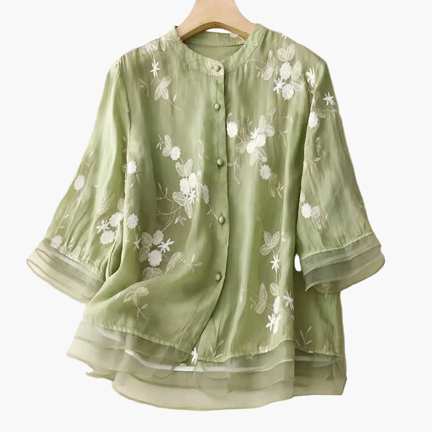 Blusa para mujer con bordado floral – Túnica elegante y ligera para el día a día y ocasiones especiales