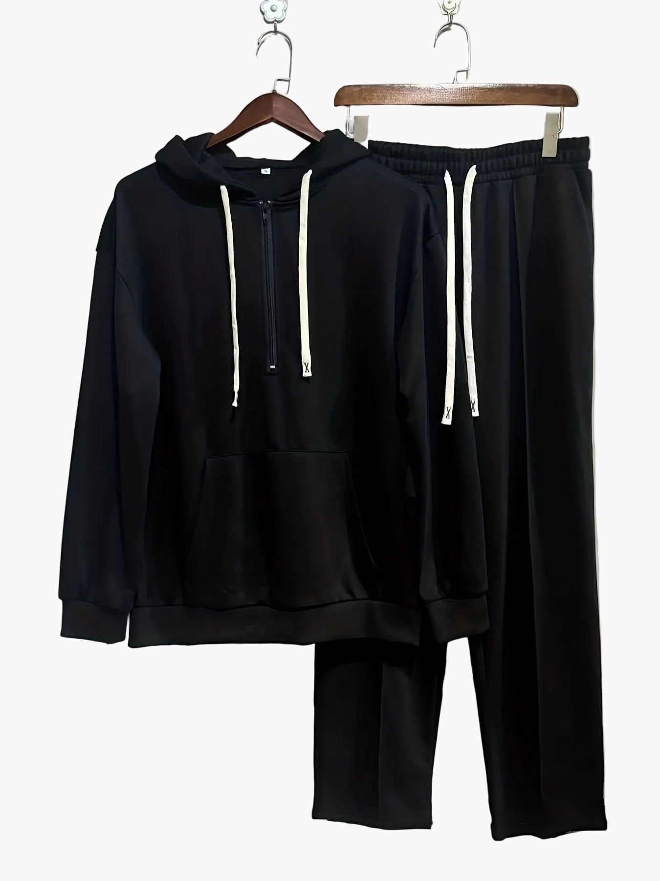 Herr Streetwear Hoodie Set för Fritid & Sport – Avslappnad Hoodie med Joggingbyxor