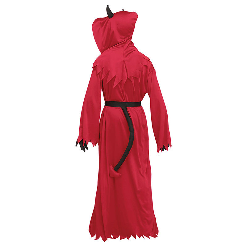 Disfraz infantil de diablo para Halloween con capucha y ojos luminosos – Atuendo perfecto para fiestas y truco o trato