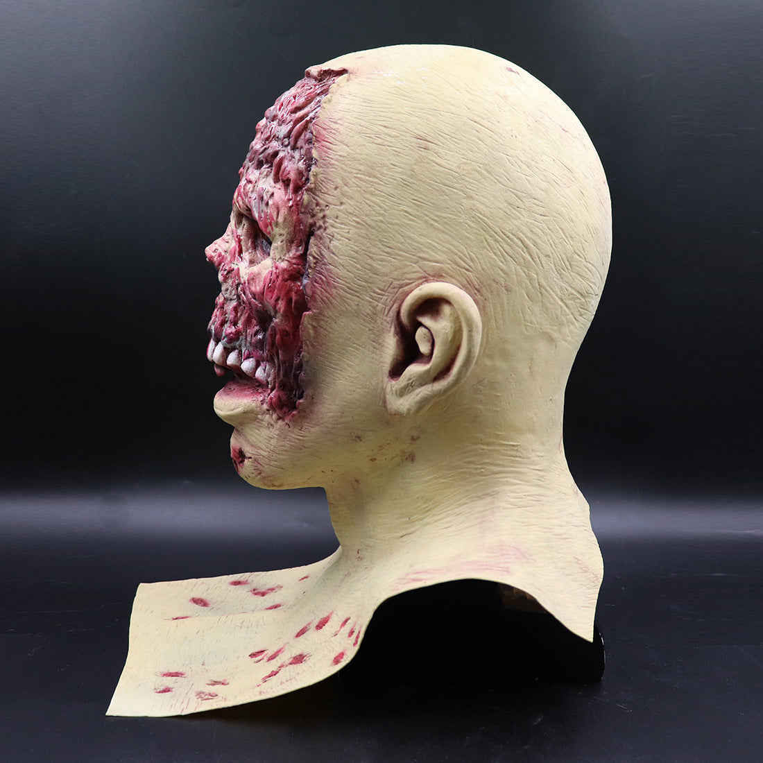 Halloween latex zombie maske til voksne – Uhyggelig helhovedmaske til horror-kostumer & fest