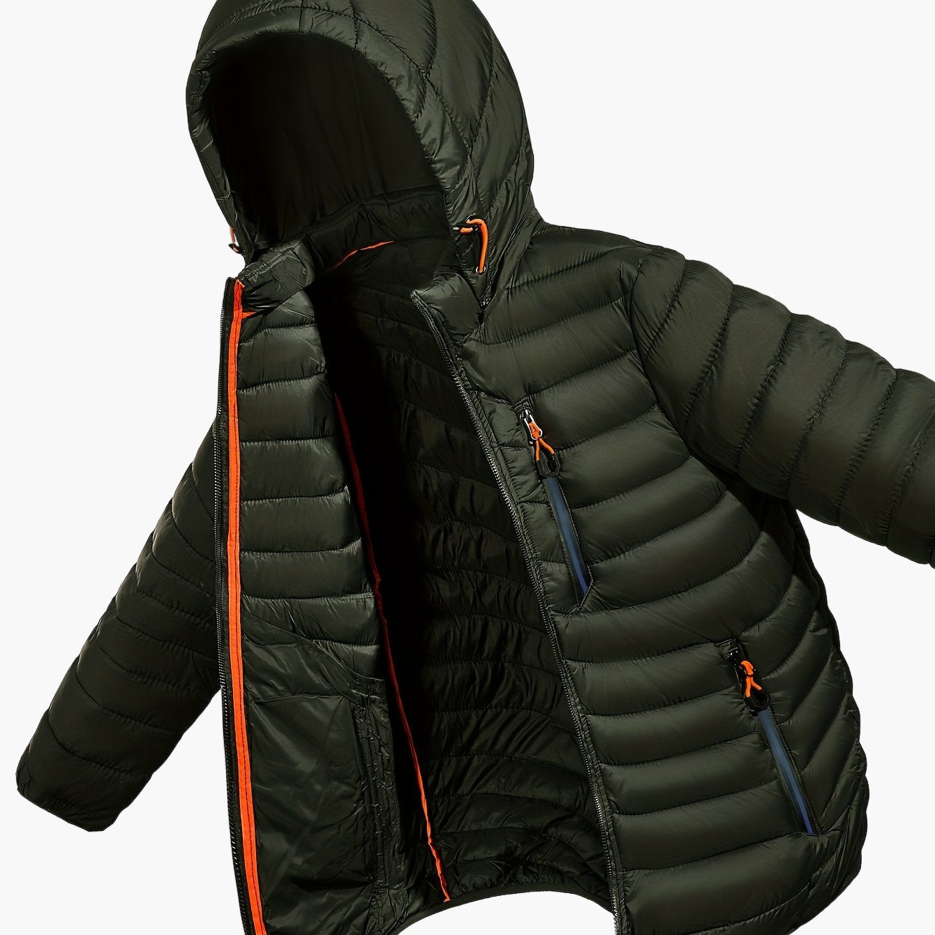 Herren Steppjacke mit Kapuze – Outdoor Freizeitjacke, Winddicht, Übergangsjacke