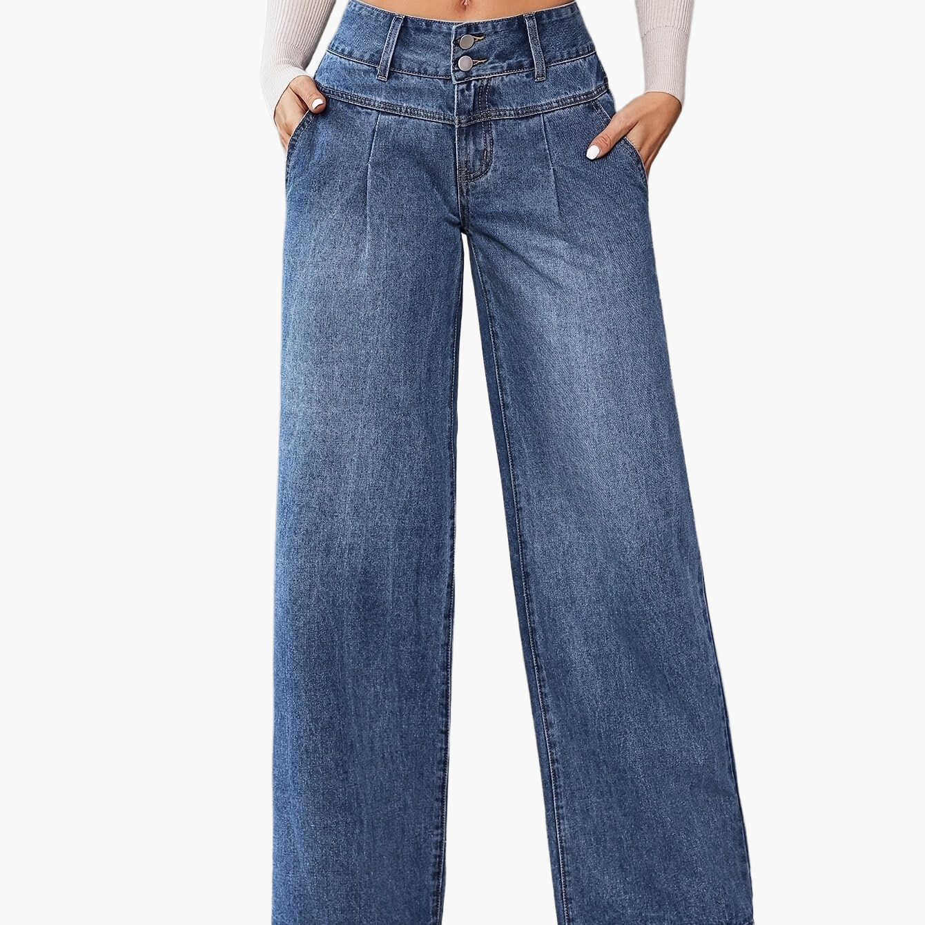 Damen High Waist Weite Jeans – Modische Flared Jeans für Freizeit & Alltag