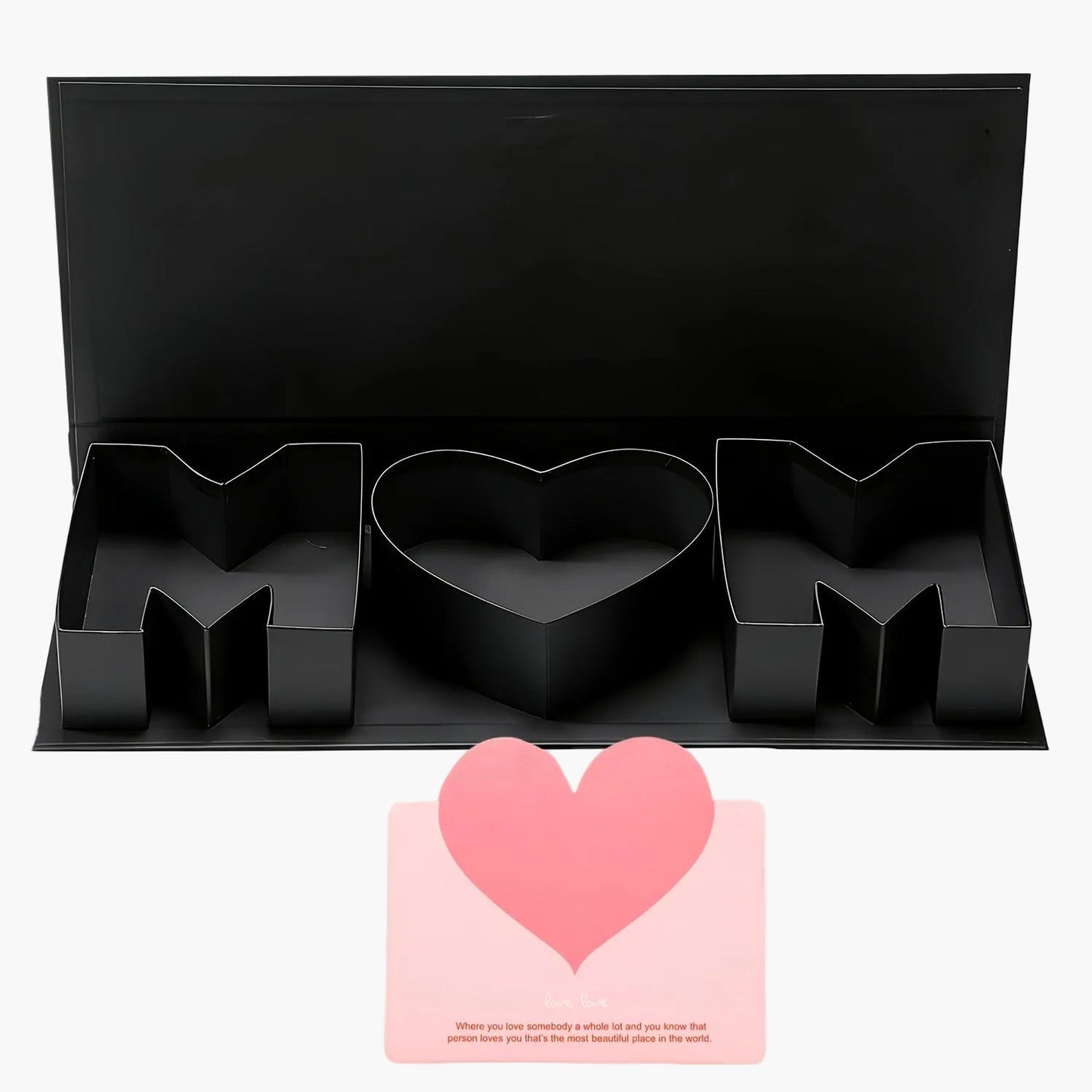 Geschenkbox für Frauen – Präsentationsbox in Buchstaben- und Herzform, stilvolles Geschenk für Muttertag oder besondere Anlässe
