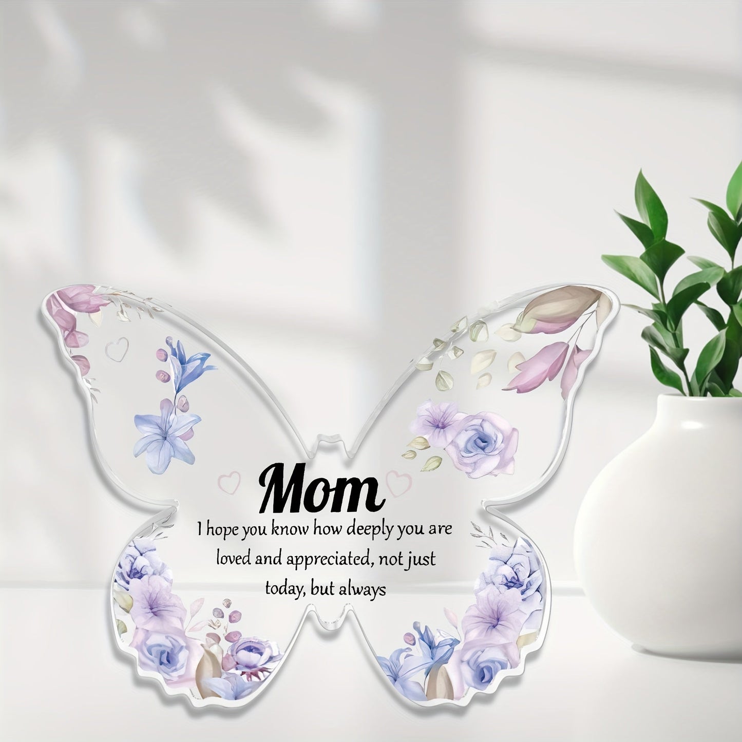 Farfalla decorativa con frase per mamma – Regalo per la Festa della Mamma, compleanno o come ringraziamento – Per donne