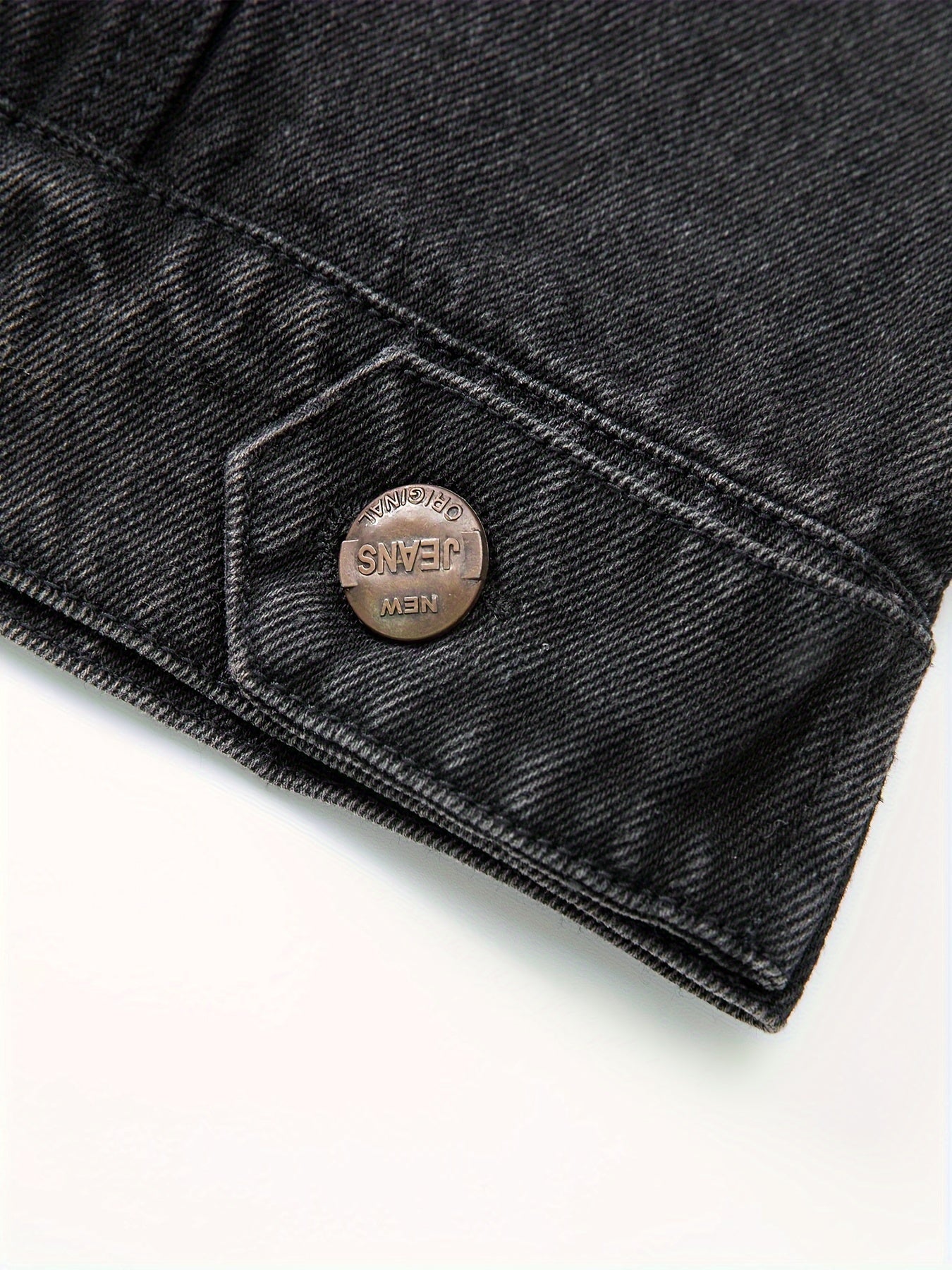 Sort denimvest til herrer i slidt look, ærmeløs