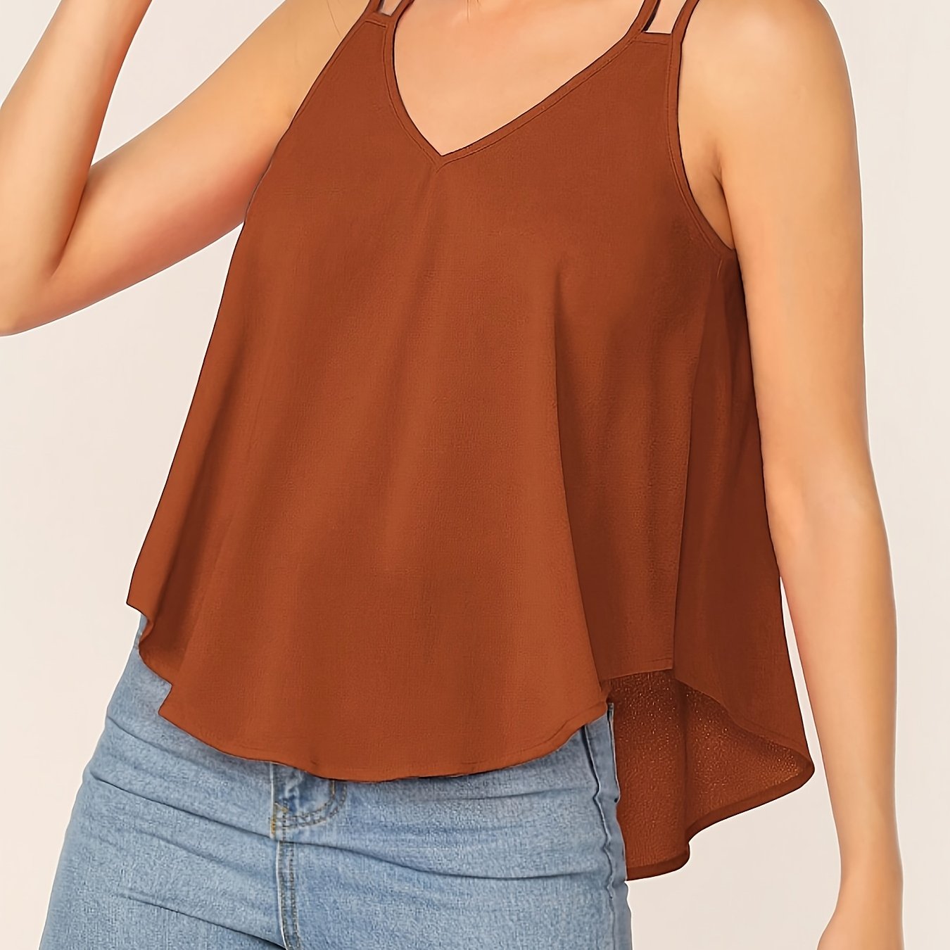 Top de verano para mujer con tirantes dobles y corte holgado – Camisola de moda para tiempo libre