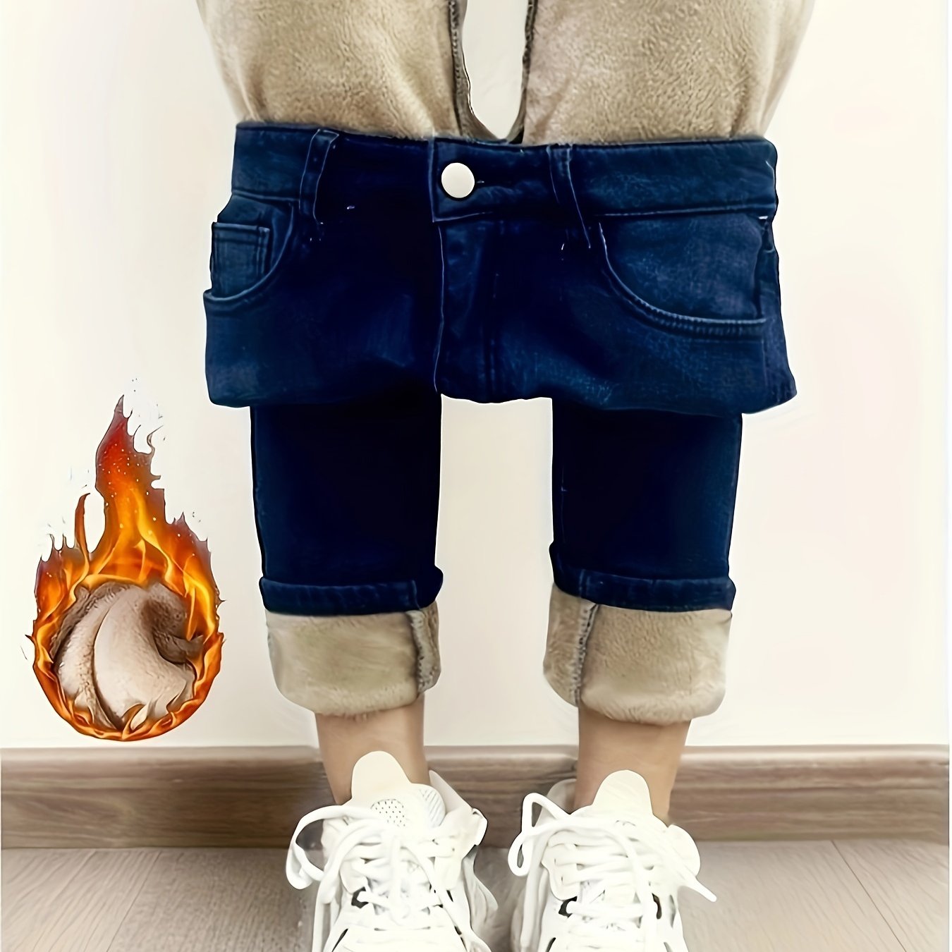 Winter Leggings mit Fleece-Futter – Dunkelblau