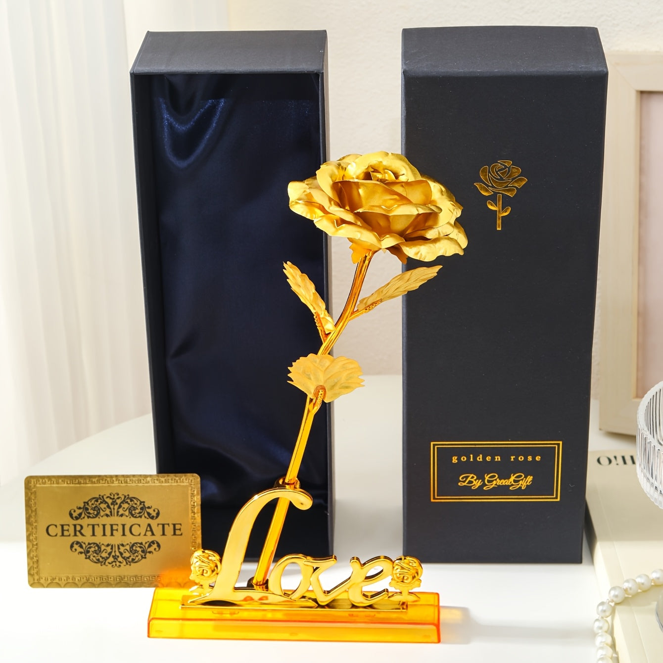 Luxuriöses Geschenk Deko-Rose mit Geschenkbox – Zeitlose Blume für Damen – Perfekt als Liebesbeweis oder Dekoration