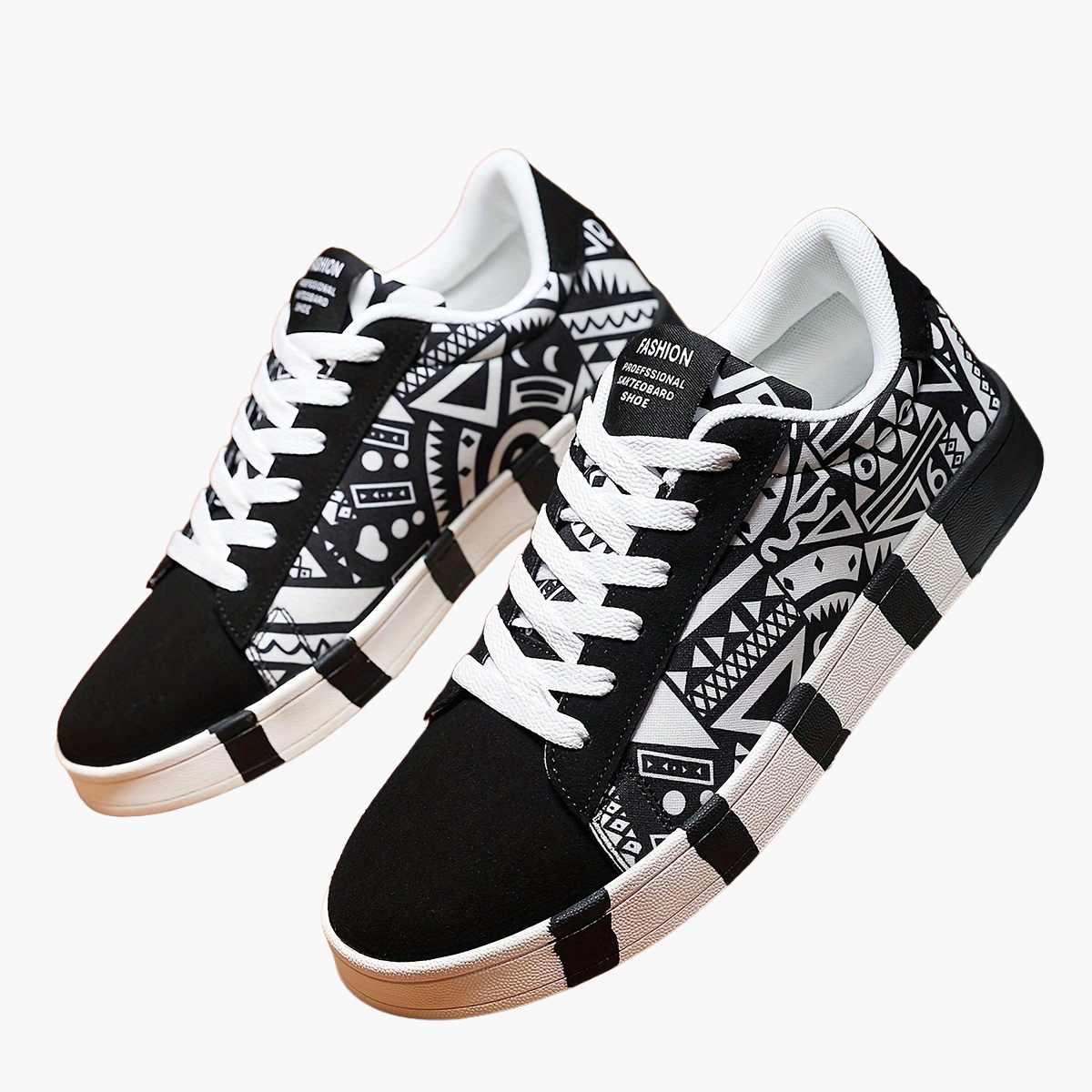 Męskie sneakersy z geometrycznym wzorem do streetwearu i na co dzień