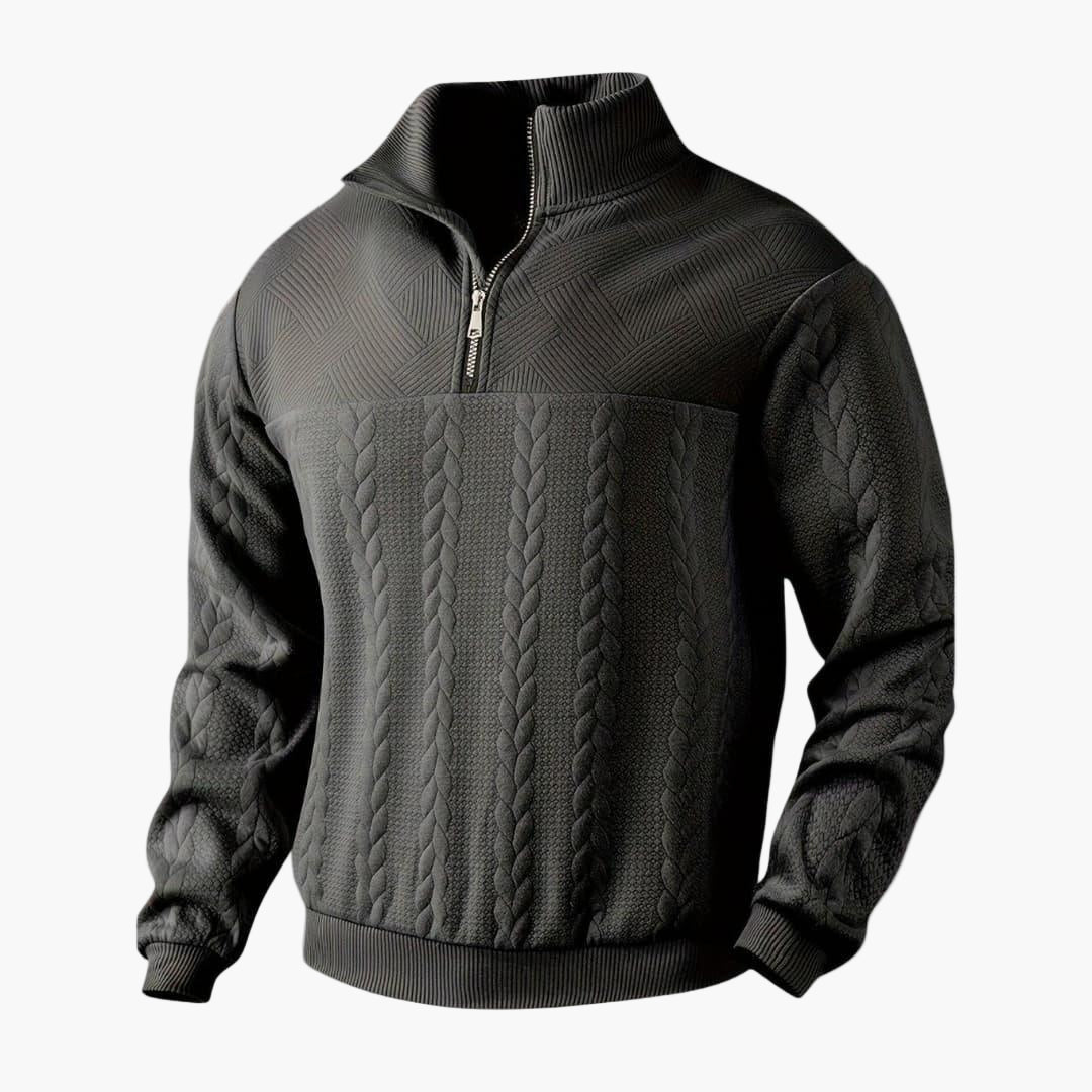 Pull en maille demi-zip homme – Pull décontracté tendance pour quotidien et bureau