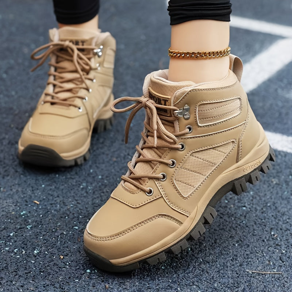 Wanderstiefel Damen Sportlich High-Top Schnürsenkel Profilsohle Trekking