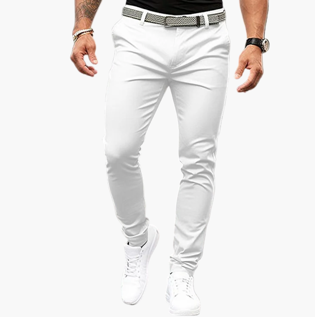 Pantalon chino slim fit homme – Pantalon décontracté élégant pour le quotidien et occasions spéciales