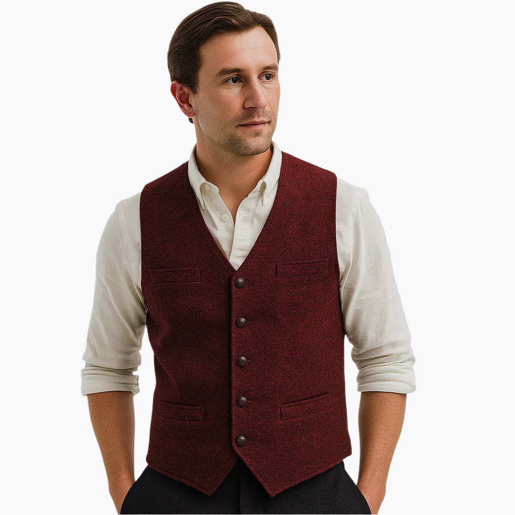 Herre Vest i Moderne Business-look – Stilfuld Fritids- og Kontorvest til Alsidige Outfits