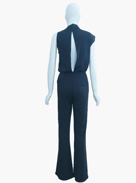 Dam Jumpsuit Elegant Minimalistisk – Ärmellös, Vida Ben, Kontor & Evenemang