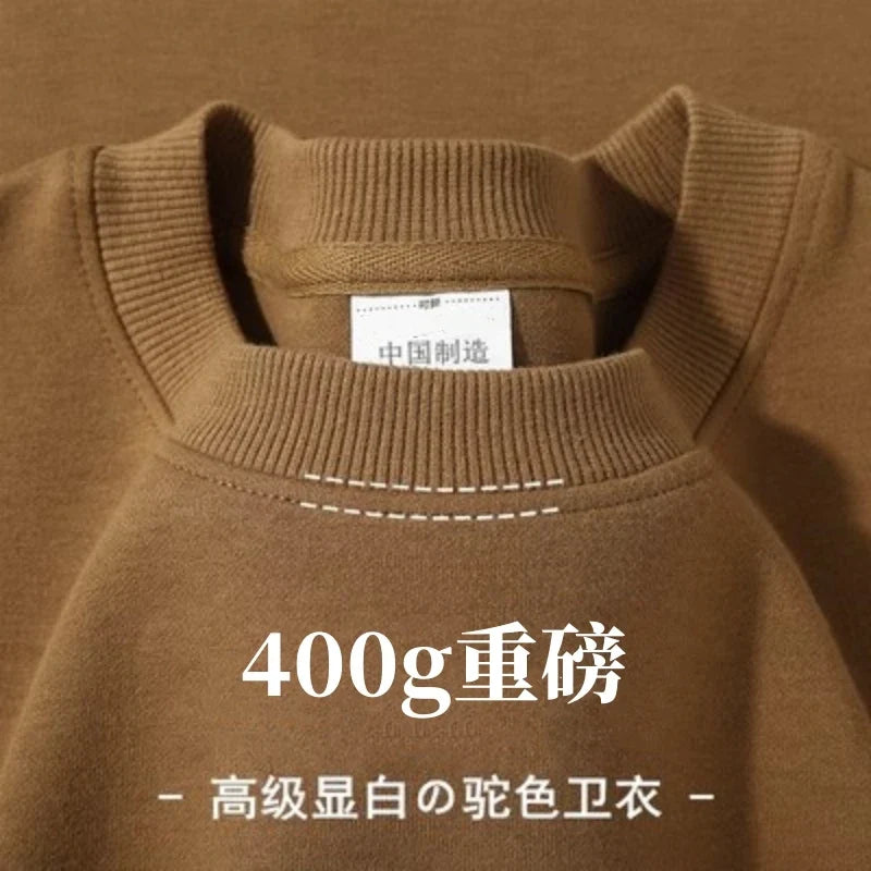 Unisex-sweatshirt med lange ærmer og rund hals, foret basic-overdel