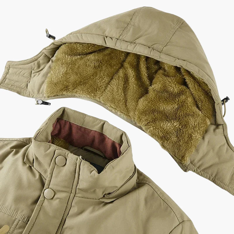 Herre vinterjakke outdoor parka med hætte – Varmt foret fritidsjakke til kolde dage