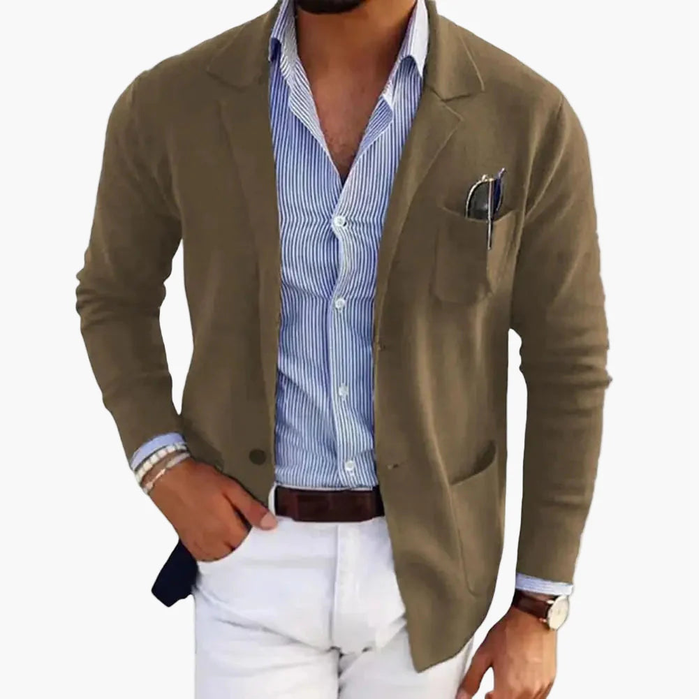 Herre jakke moderne enkeltknappet business casual blazer til kontor og hverdag