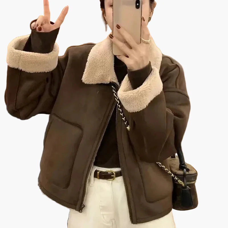 Chaqueta de invierno para mujer en estilo relajado para el día a día y tiempo libre