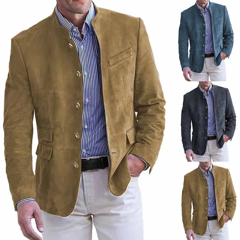 Heren colbert met opstaande kraag modern business casual elegant