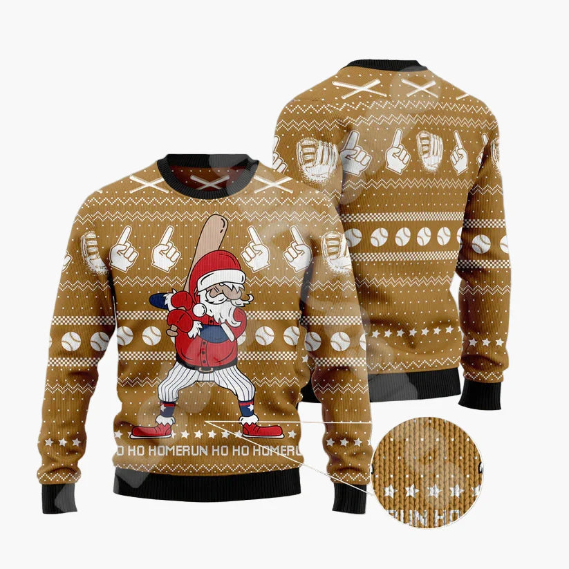 Maglione di Natale divertente da uomo Babbo Natale sul camino – Originale Ugly Christmas Sweater per festività e feste