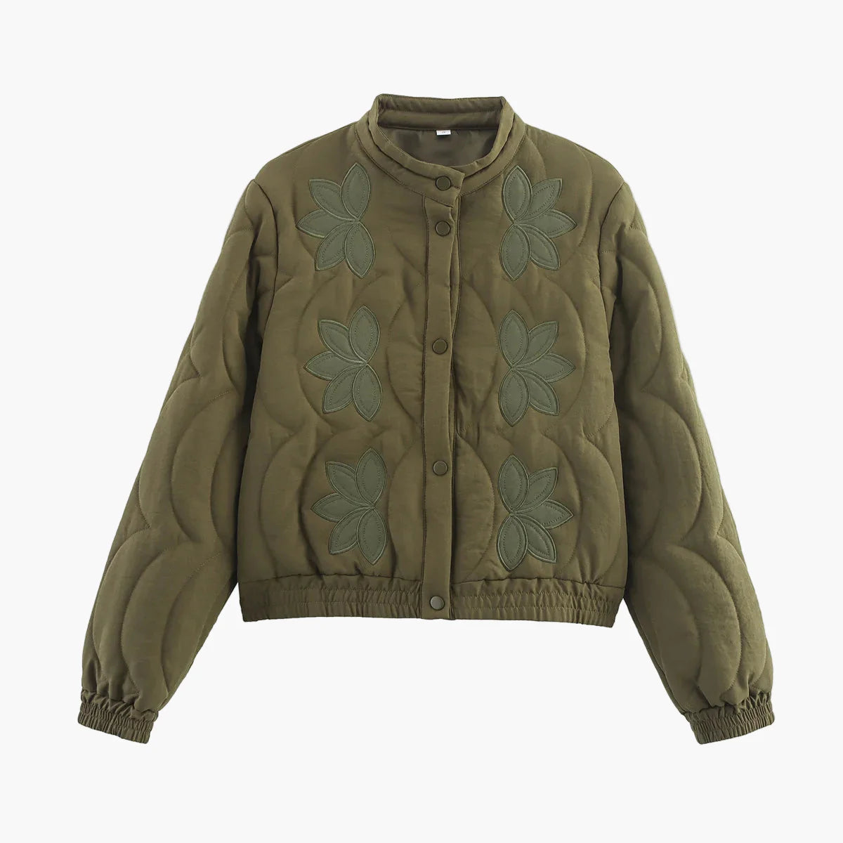 Doudoune matelassée femme à motif floral – Veste de mi-saison tendance style bohème pour le quotidien et les loisirs