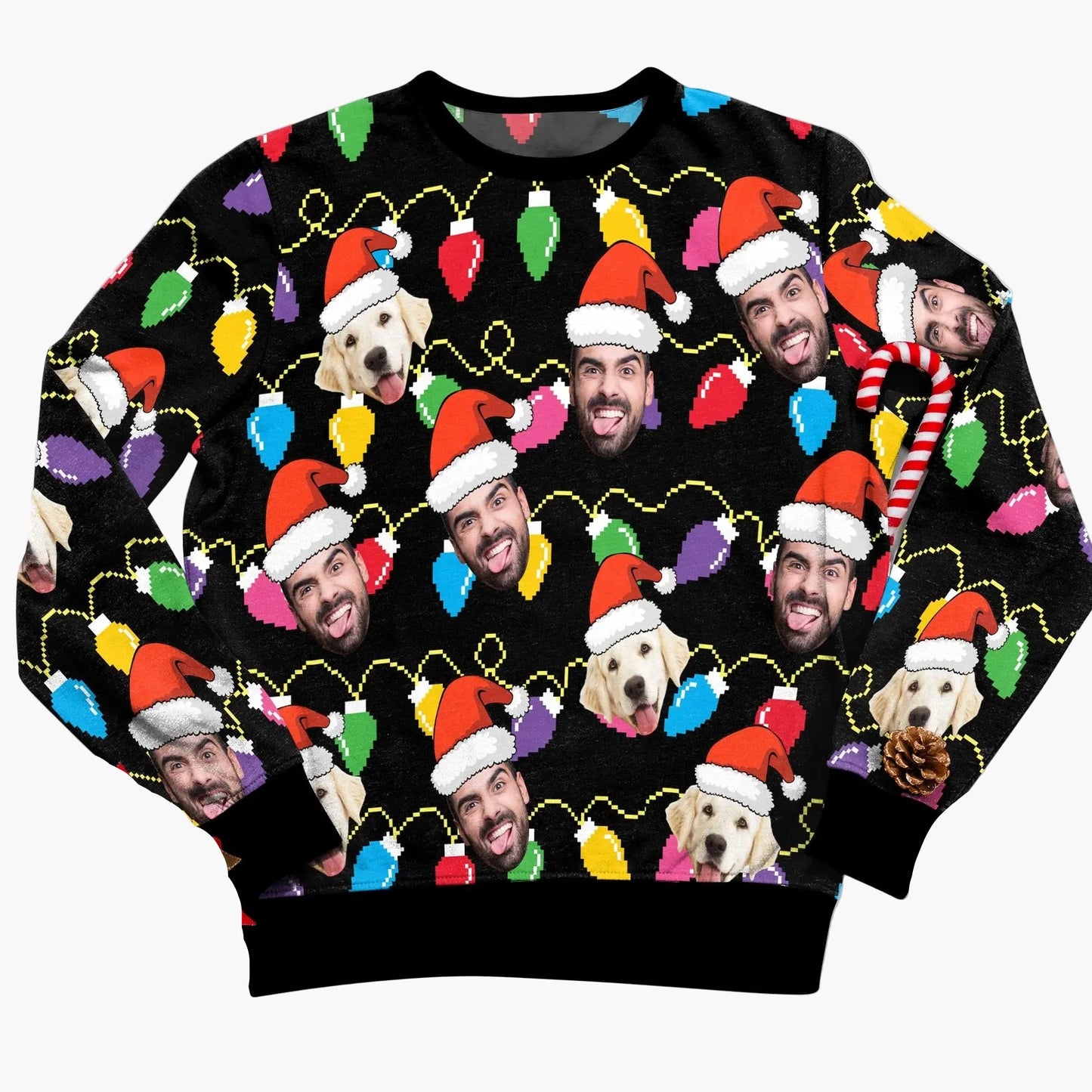 Unisex julesweatshirt med fototrykk – morsom stygg julegenser for venner og familie