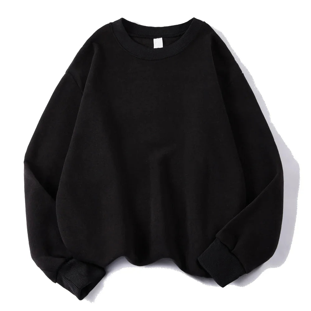 Unisex sweatshirt med rund hals, oversized genser i fiolett
