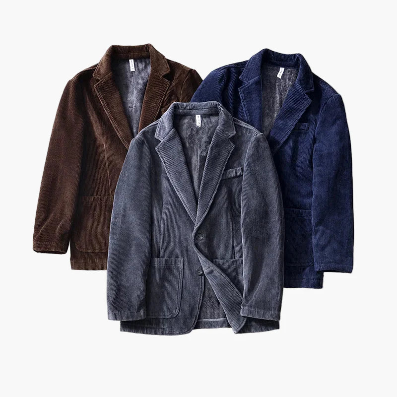 Veste en velours côtelé pour homme – Blazer décontracté classique style vintage pour l’automne et l’hiver