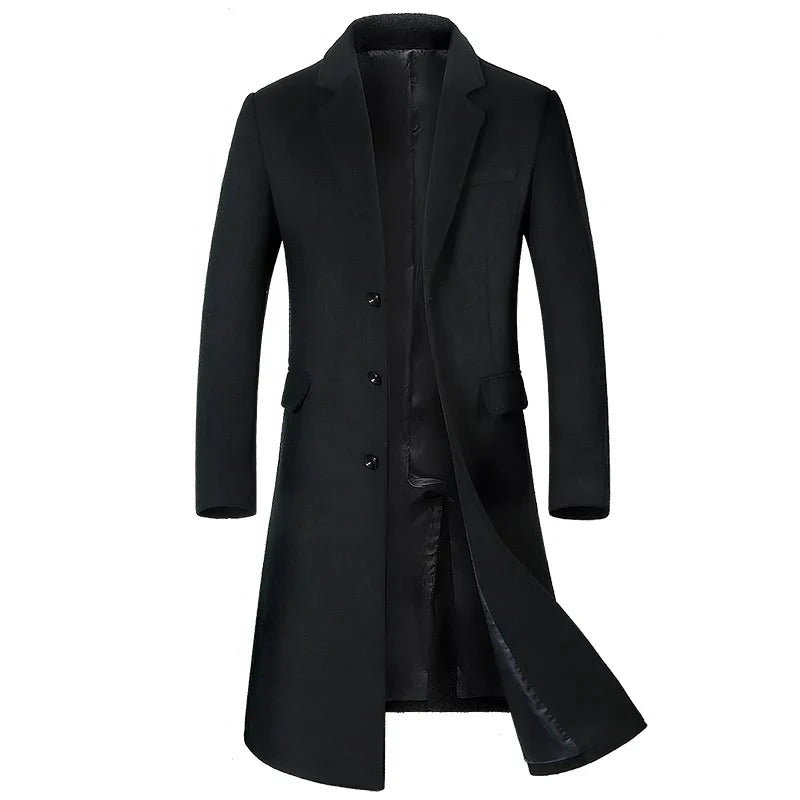 Herren Business Mantel – Klassischer Langer Wintermantel für Alltag & Büro